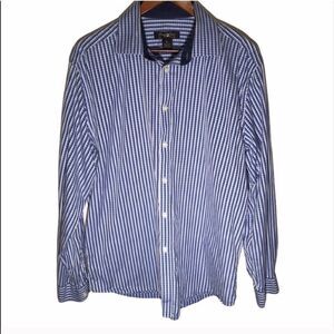 Pronto Uomo Blue Striped Button Down Shirt